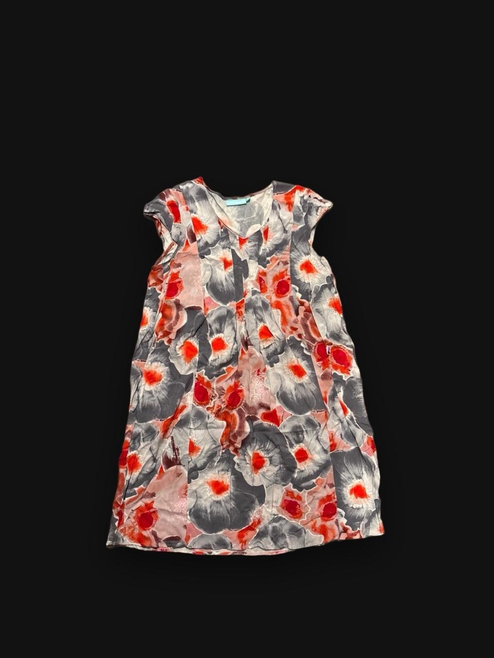 ✨ Blue Illusion gray and red floral dress with a boho vibe, size XS✨